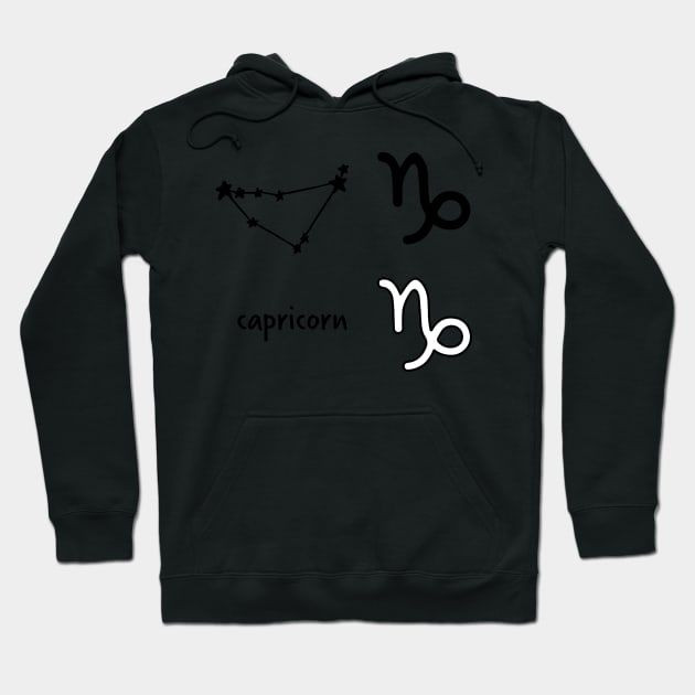 Capricorn Star Sign Symbol and Constellation Sticker Pack Hoodie by murialbezanson